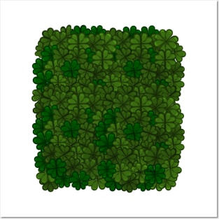 Field of Shamrocks Digital Art Pattern for Saint Patricks Day Posters and Art